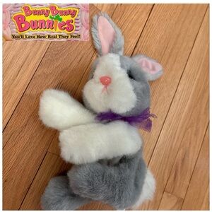 Bunny Bunny Bunnies, Grey and White, 9 in Plush, 1994 Tyco